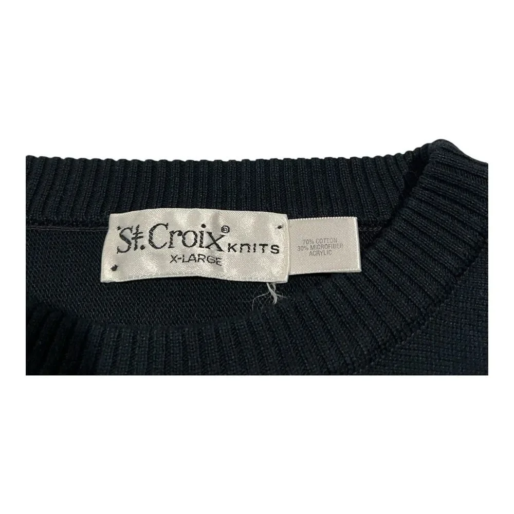 St Croix Knits HIP-HOP textured Vintage 90s Sweater Men's‎ Size XL Navy Blue